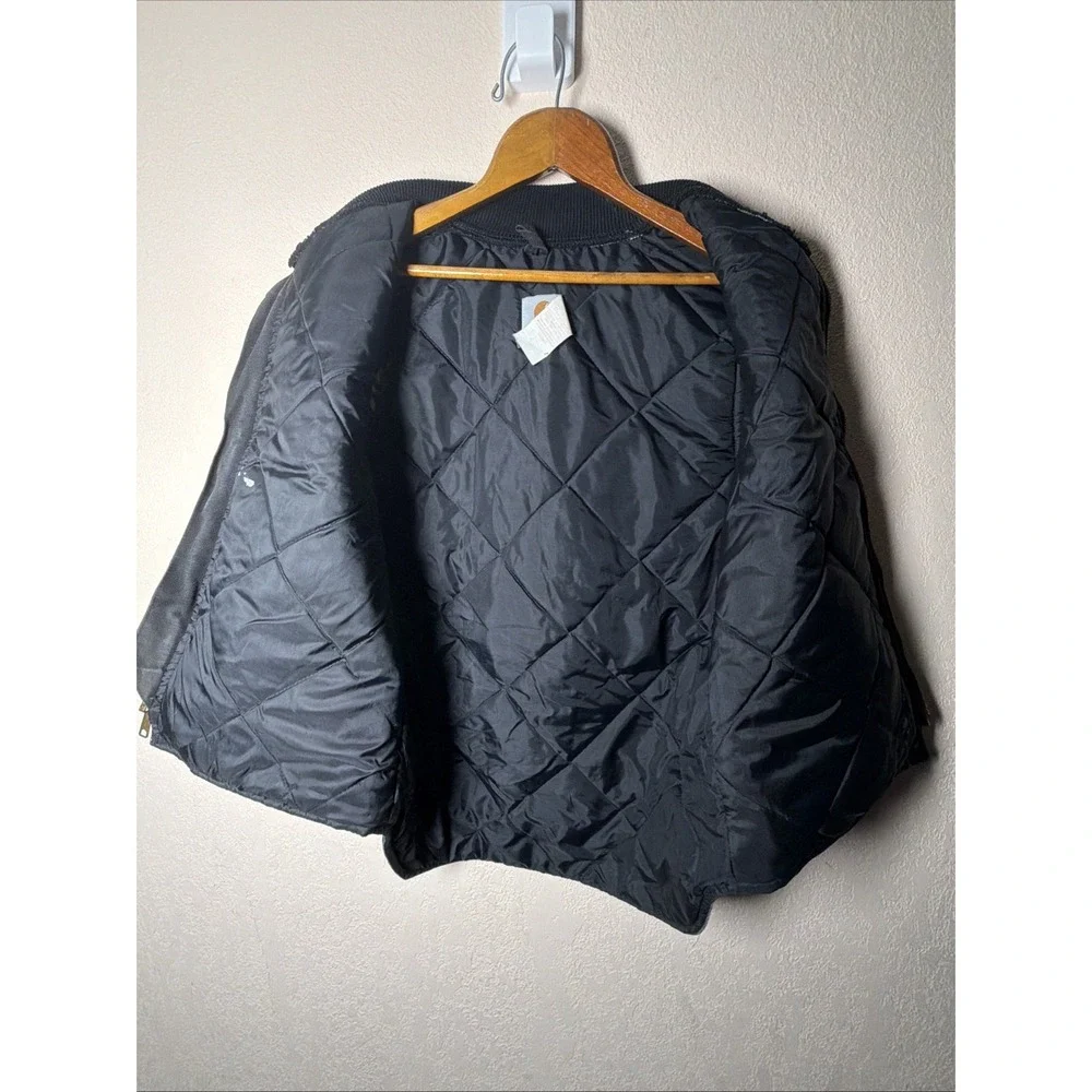 Vtg Carhartt V01 Black Duck Vest Made In USA Union 90s Arctic Quilt Lined Mens M